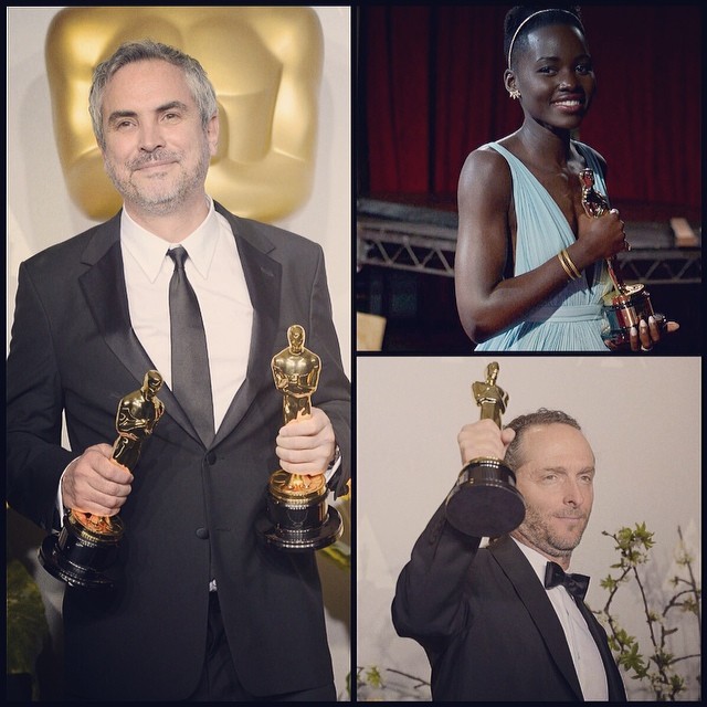 Alfonso Cuarón, Lupita Nyong'o y Emmanuel Lubezki Mexicanos ganadores del Oscar