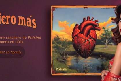 Pedrina con fondo simbólico de lotería mexicana y el título “Te Quiero Más”.