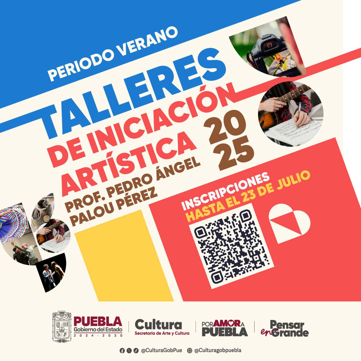 Talleres artísticos de verano en Puebla con niñas, niños y jóvenes creando arte y música.