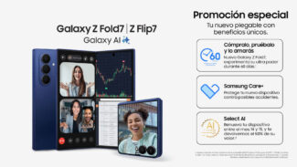Galaxy Z Fold7 en posición plegada y desplegada sobre fondo minimalista