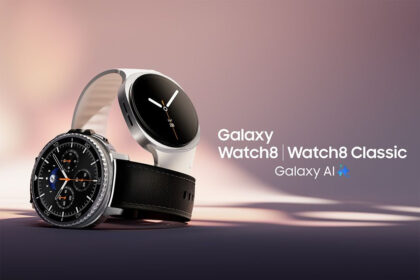 Samsung Galaxy Watch8 Ultra en reloj de mano con correa naranja mostrando datos de salud.